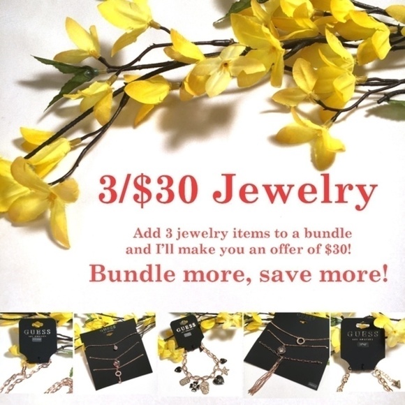 𝅺3/$29! Set of GUESS Gold Bracelets LOVE Hamsa - Picture 4 of 7